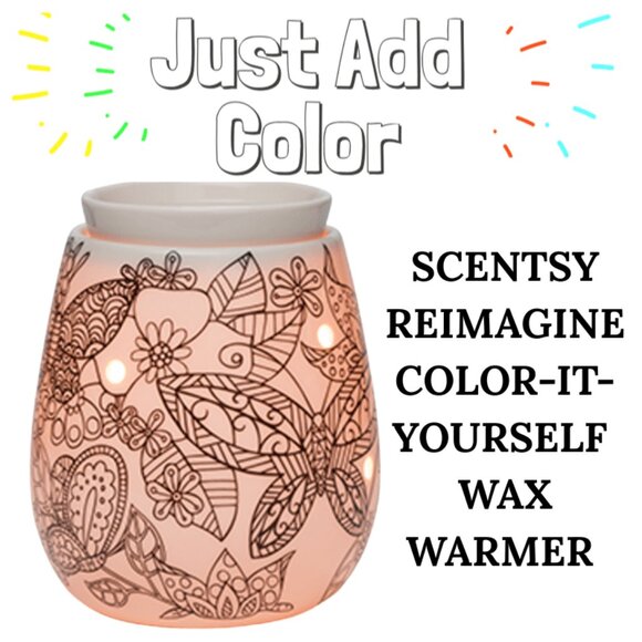 RETIRED NIB SCENTSY "REIMAGINE" COLOR-IT-YOURSELF WAX WARMER - Picture 1 of 2